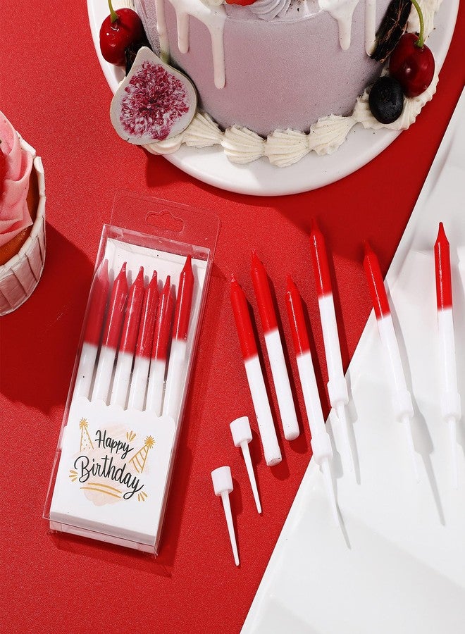 Conelist 12 Pcs Cartoon Red White Birthday Candles Anime Cake Topper for Theme Party Favors Decorations - Image 5
